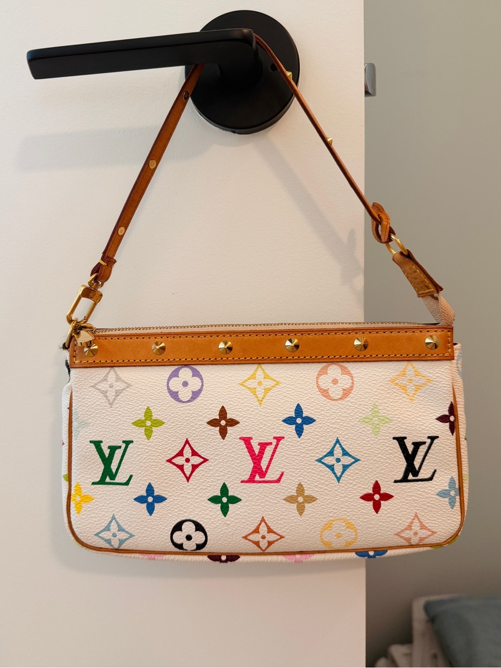 Louis Vuitton Takashi Murakami Multicolor Monogram Pochette Vintage